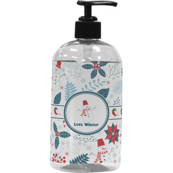 Winter Snowman Plastic Soap / Lotion Dispenser (16 oz - Large - Black)