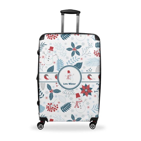 Custom Winter Snowman Suitcase - 28" Large - Checked