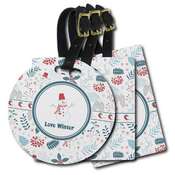 Winter Snowman Plastic Luggage Tag