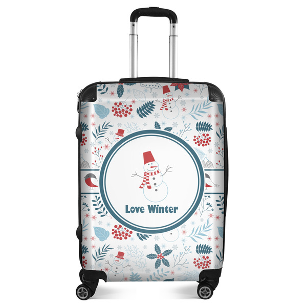 Custom Winter Snowman Suitcase - 24" Medium - Checked