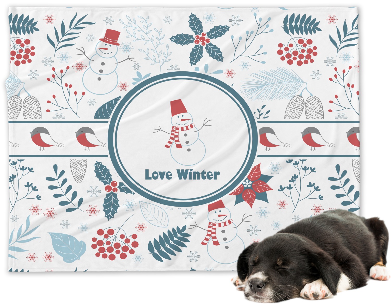 Winter Dog Blanket Large (Personalized) YouCustomizeIt