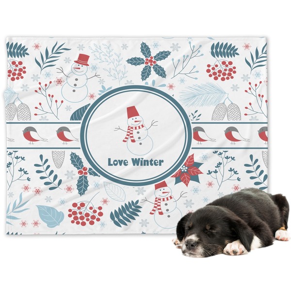 Custom Winter Dog Blanket - Large (Personalized)