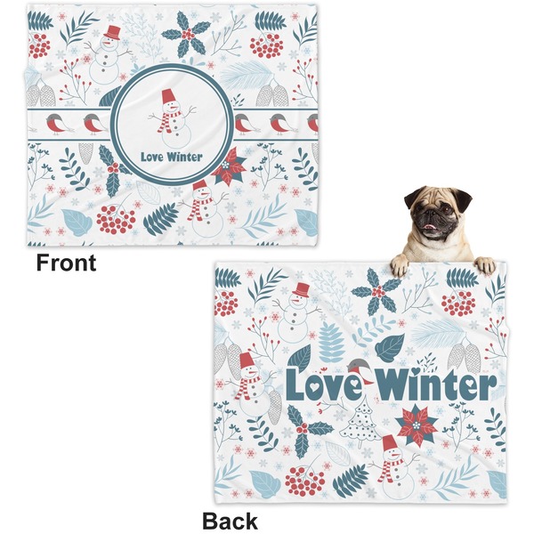 Winter Microfleece Dog Blanket - Large- Front & Back