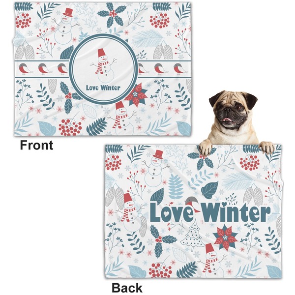 Winter Microfleece Dog Blanket - Regular - Front & Back