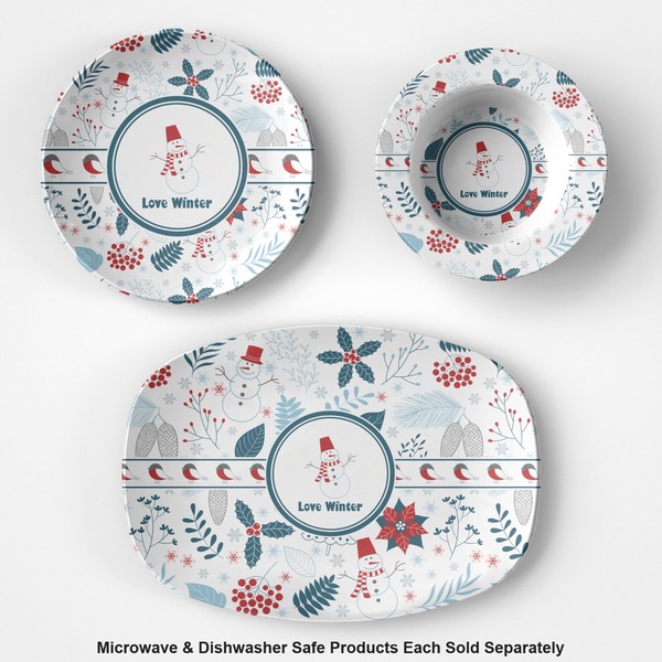 Winter Microwave & Dishwasher Safe CP Plastic Dishware - Group
