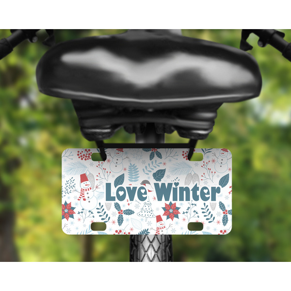 Winter Mini License Plate on Bicycle