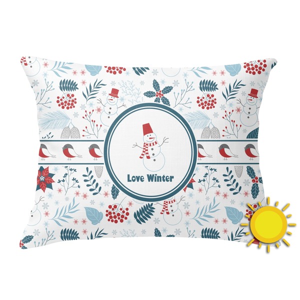 Custom Winter Outdoor Throw Pillow (Rectangular) (Personalized)