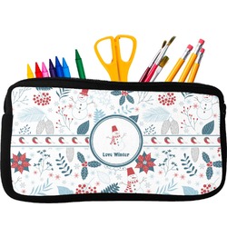 Winter Snowman Neoprene Pencil Case