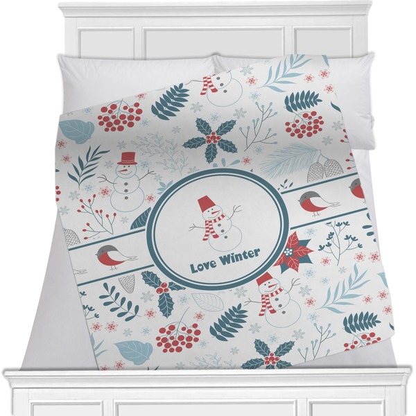 Custom Winter Minky Blanket - 40"x30" - Double Sided (Personalized)