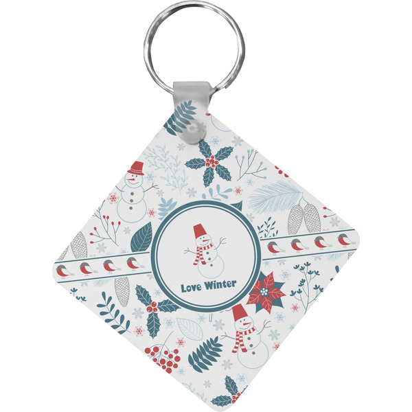 Custom Winter Diamond Plastic Keychain