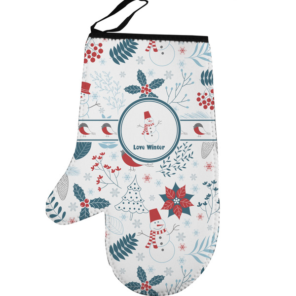 Winter Personalized Oven Mitt - Left