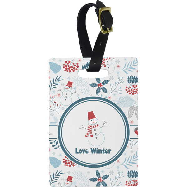 Custom Winter Plastic Luggage Tag - Rectangular