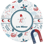 Winter Round Fridge Magnet