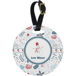 Winter Plastic Luggage Tag - Round