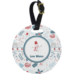 Winter Plastic Luggage Tag - Round
