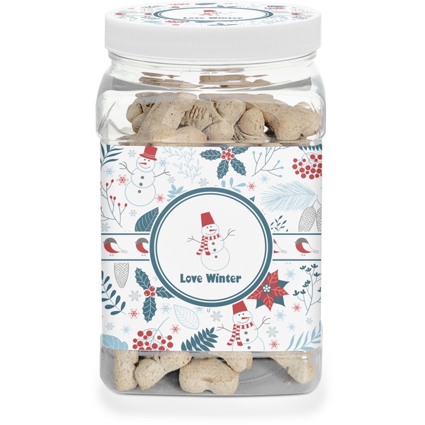 Custom Winter Dog Treat Jar (Personalized)