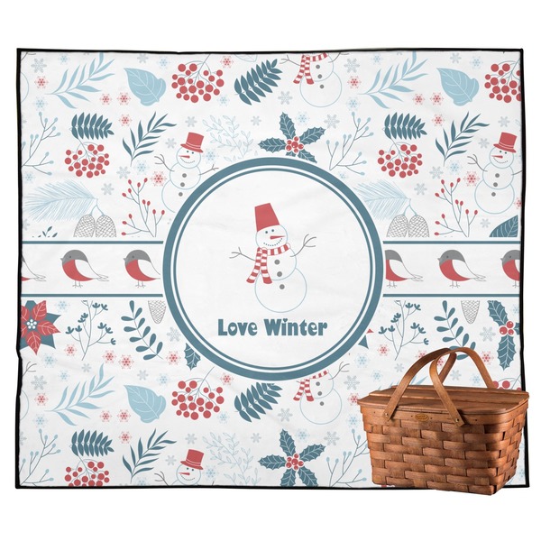 Custom Winter Outdoor Picnic Blanket (Personalized)