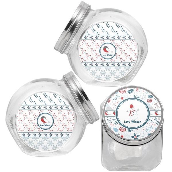 Winter Puppy Treat Jar - Top Left Right