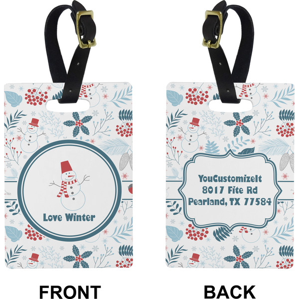 Winter Rectangle Luggage Tag (Front + Back)