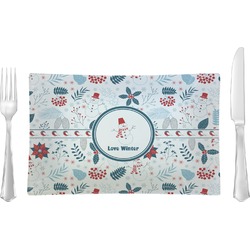 Winter Rectangular Glass Lunch / Dinner Plate - Single or Set (Personalized)