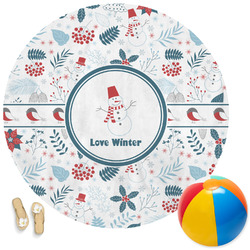 Winter Round Beach Towel (Personalized)