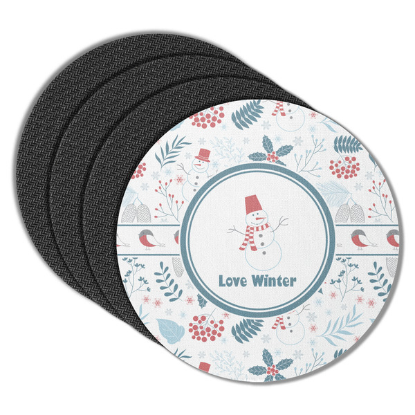Winter Round Coaster Rubber Back - Main