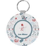Winter Round Plastic Keychain