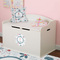 Winter Round Wall Decal on Toy Chest