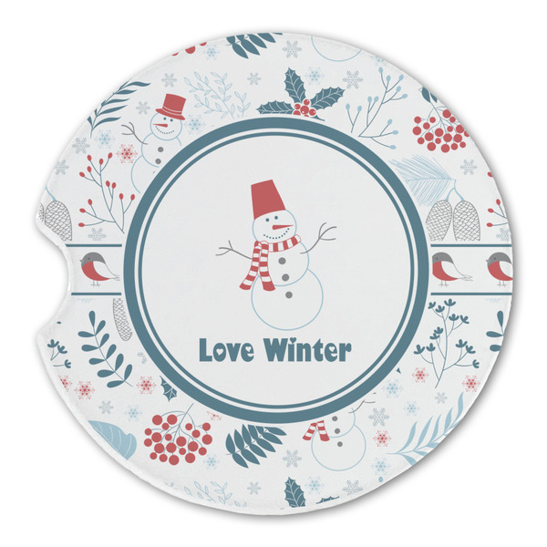 Custom Winter Sandstone Car Coaster - Single (Personalized)