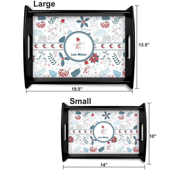 Winter Serving Tray Black Sizes