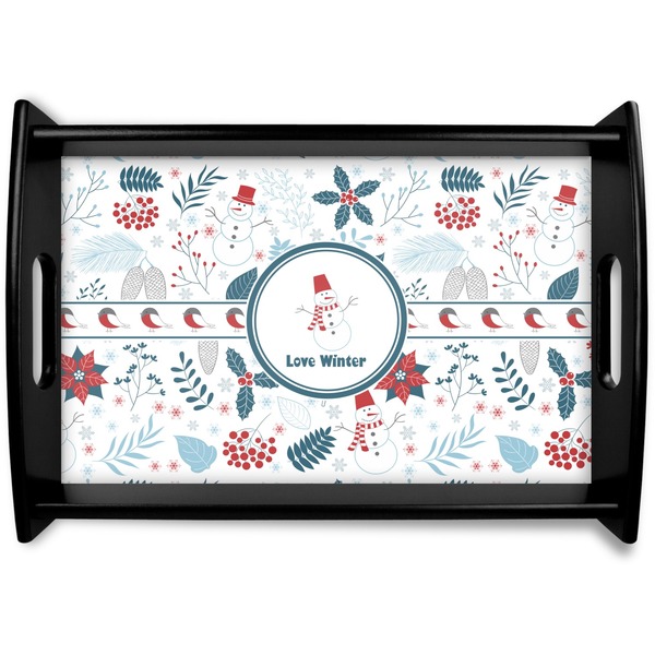 Custom Winter Black Wooden Tray - Small (Personalized)