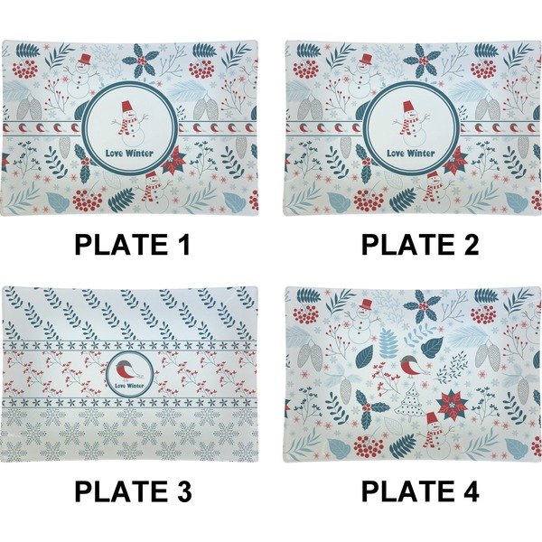 Winter Set of Rectangular Appetizer / Dessert Plates (Approval)