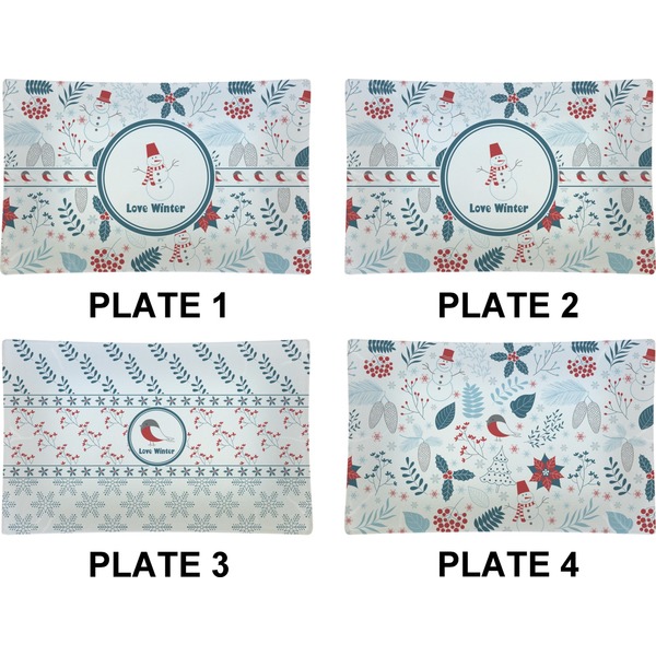 Winter Set of Rectangular Dinner Plates (Approval)