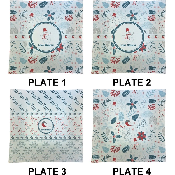 Winter Set of Square Dinner Plates (Approval)