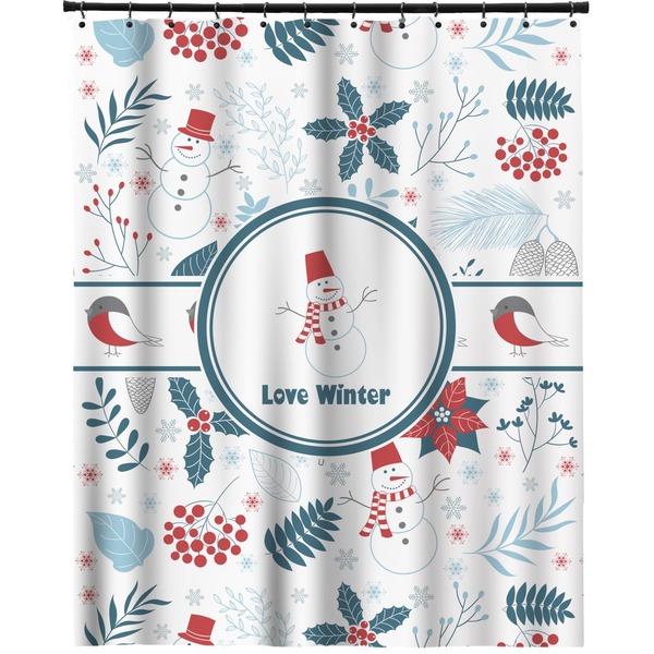 Custom Winter Extra Long Shower Curtain - 70"x84" (Personalized)