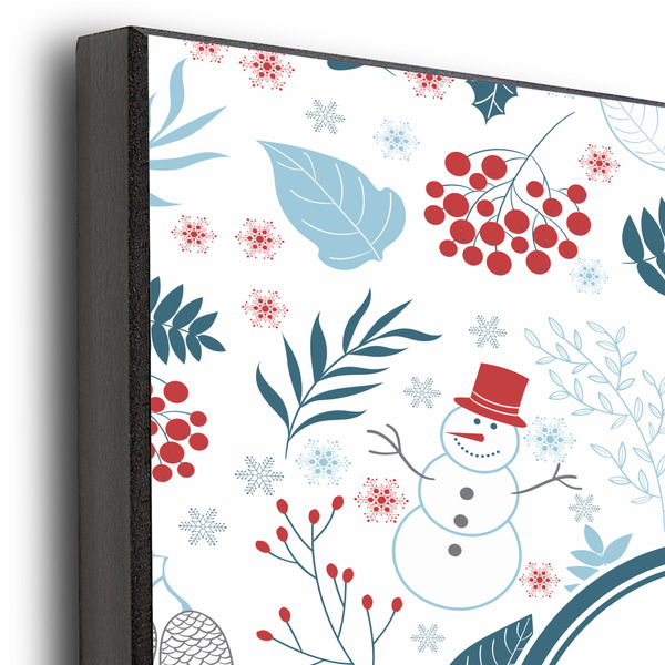 Winter Snowman 11x14 Wood Print - Closeup