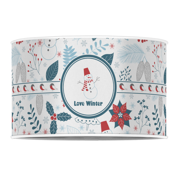 Winter Snowman 12" Drum Lampshade - FRONT (Poly Film)