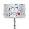 Winter Snowman 12" Drum Lampshade - ON STAND (Poly Film)
