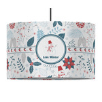 Winter Snowman 12" Drum Pendant Lamp - Fabric