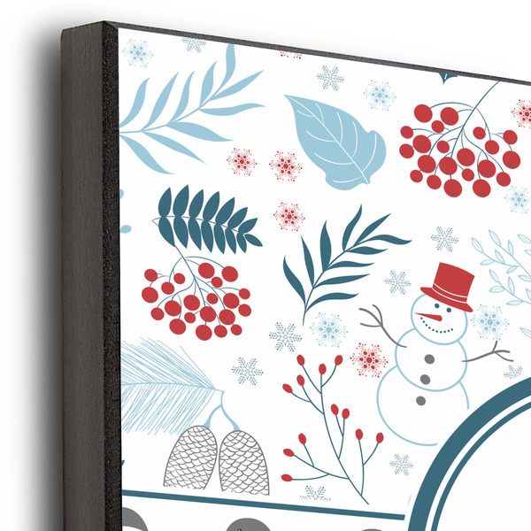 Winter Snowman 12x12 Wood Print - Closeup