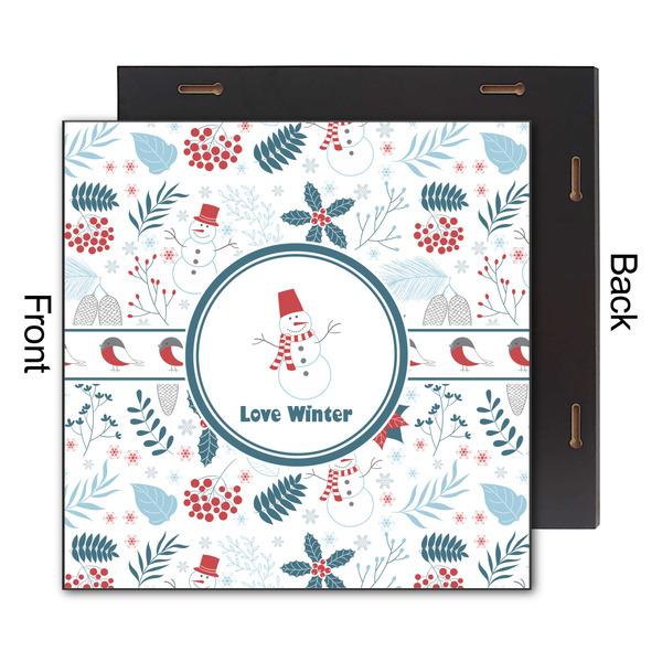 Winter Snowman 12x12 Wood Print - Front & Back View