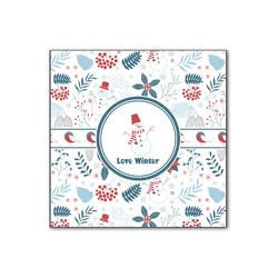 Winter Snowman Wood Print - 12x12