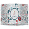 Winter Snowman 16" Drum Lampshade - FRONT (Fabric)