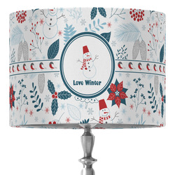 Winter Snowman 16" Drum Lamp Shade - Fabric