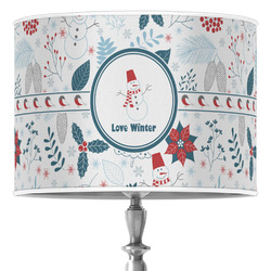 Winter Snowman 16" Drum Lamp Shade - Poly-film