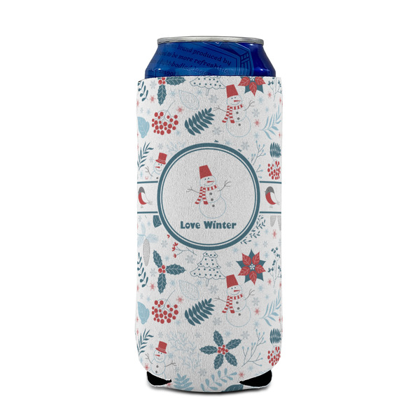 Winter Snowman 16oz Can Sleeve - FRONT (on can)