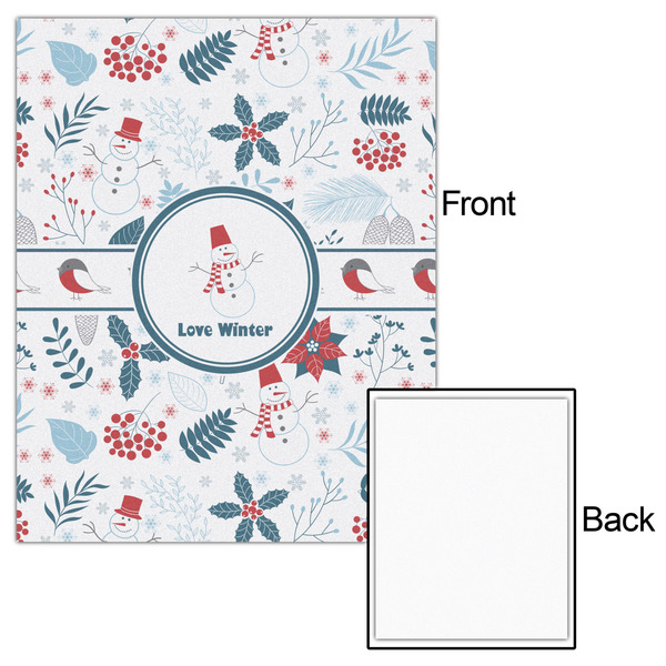 Winter Snowman 16x20 - Matte Poster - Front & Back