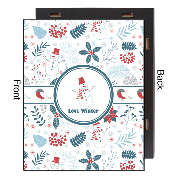 Winter Snowman 16x20 Wood Print - Front & Back View