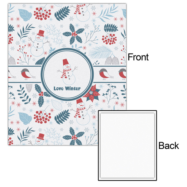 Winter Snowman 20x24 - Matte Poster - Front & Back