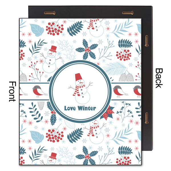 Winter Snowman 20x24 Wood Print - Front & Back View